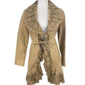 A.B. Lambdin Laser Cut Suede Jacket. Size Small.